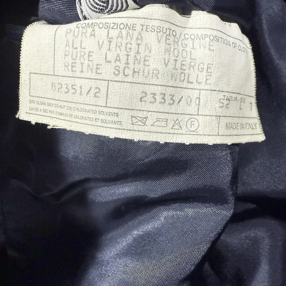 Lubiam Sport Coat Mens‎ IT 52 Blue Wool Check Tweed Blazer Jacket Made Italy